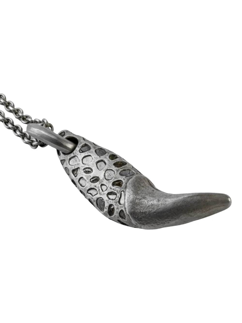 Parts Of Four Bear-tooth Pavé Necklace In Metallic