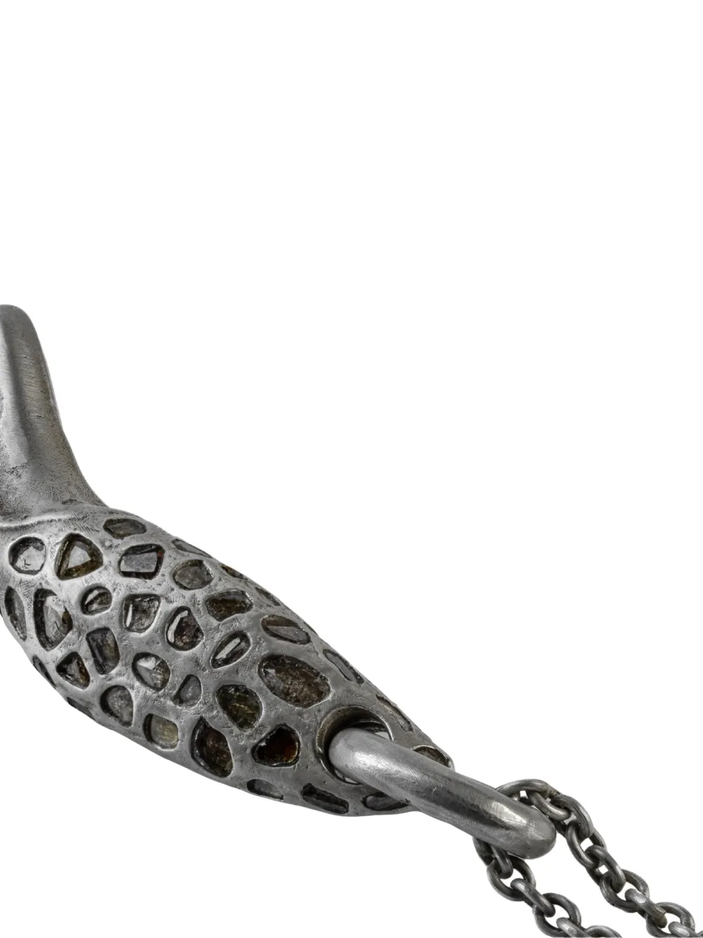 Parts Of Four Bear-tooth Pavé Necklace In Metallic