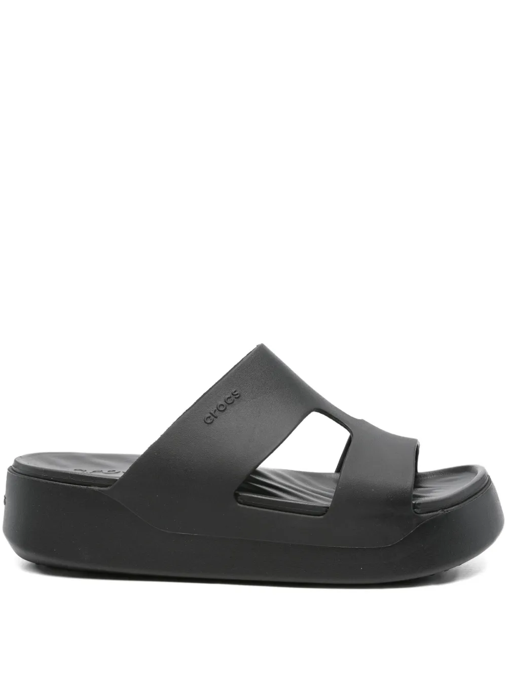 Crocs platform double-strap slides Black