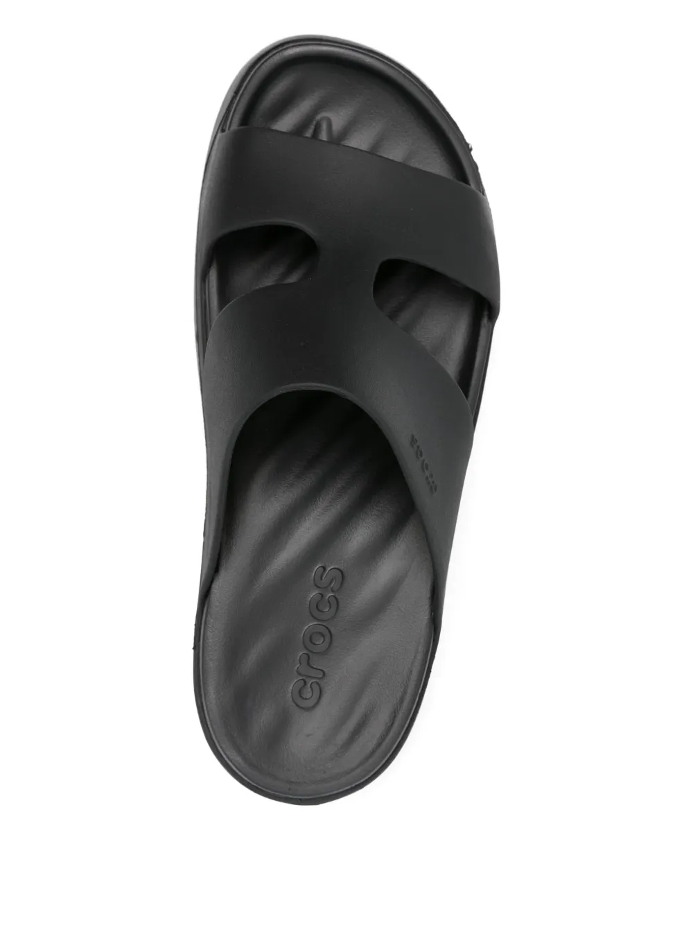 Crocs platform double-strap slides Black