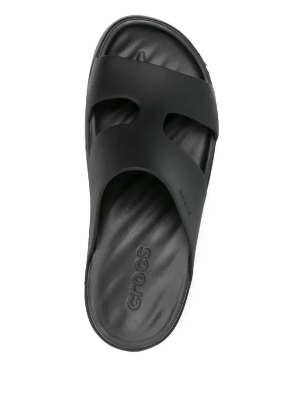 Amazon.com | Crocs Unisex Classic Two-Strap Slide Sandals  CROCS Black Dual-Strap Slide Sandals Sz 9.  NWOB. Tub4 main image 1