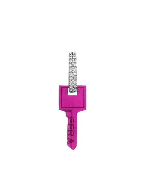 EÉRA arete Key pequeño en oro blanco de 18kt con diamante