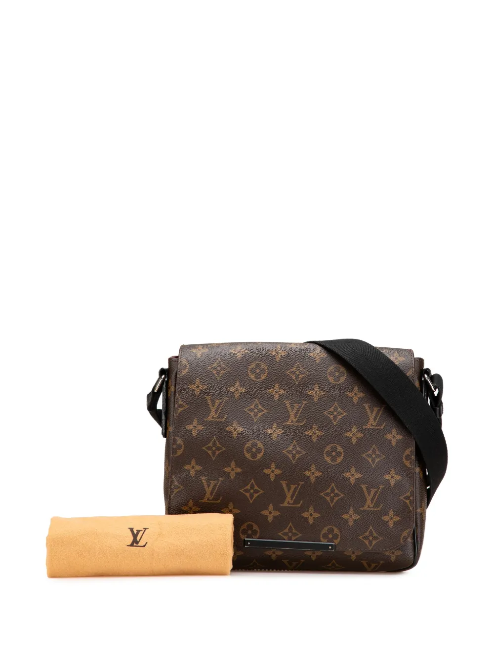 Pre-owned Louis Vuitton 2016 Monogram Macassar District Pm Crossbody Bag In Brown