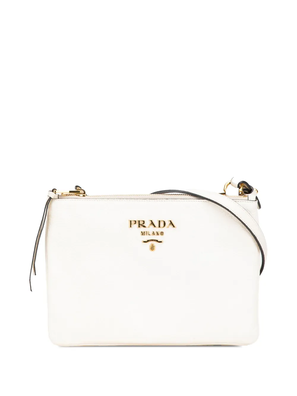 Prada Pre-Owned 2000-2025 Vitello Phenix Double Zip crossbody bag | White | Image 1