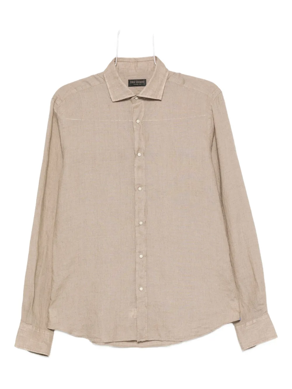 Dell'oglio Long-sleeve Linen Shirt In Neutral
