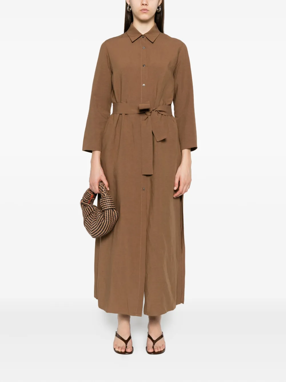 Blanca Vita belted shirt dress Bruin
