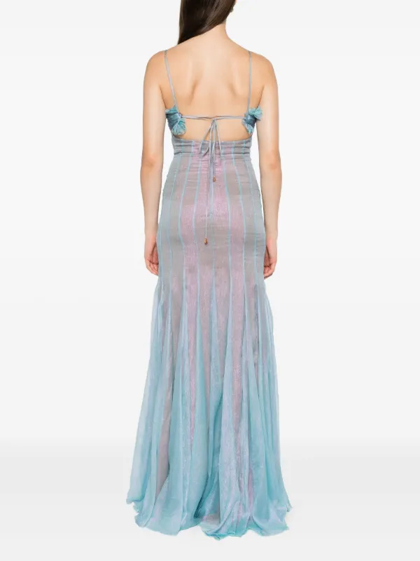 Maria Lucia Hohan Giustina Pleated Silk Dress | Blue | FARFETCH ID