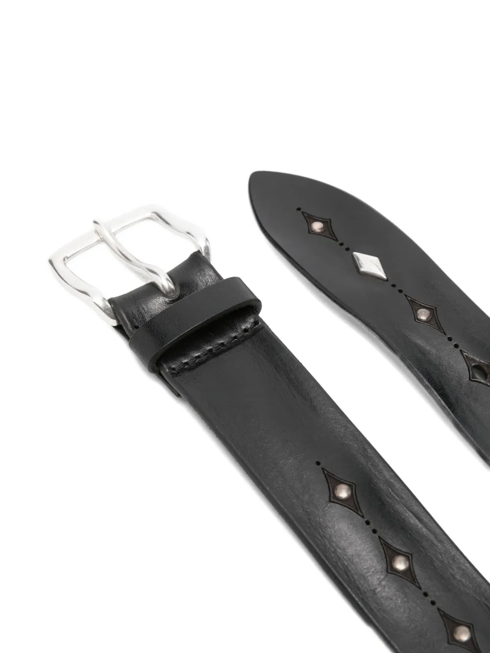 Orciani studded leather belt Zwart