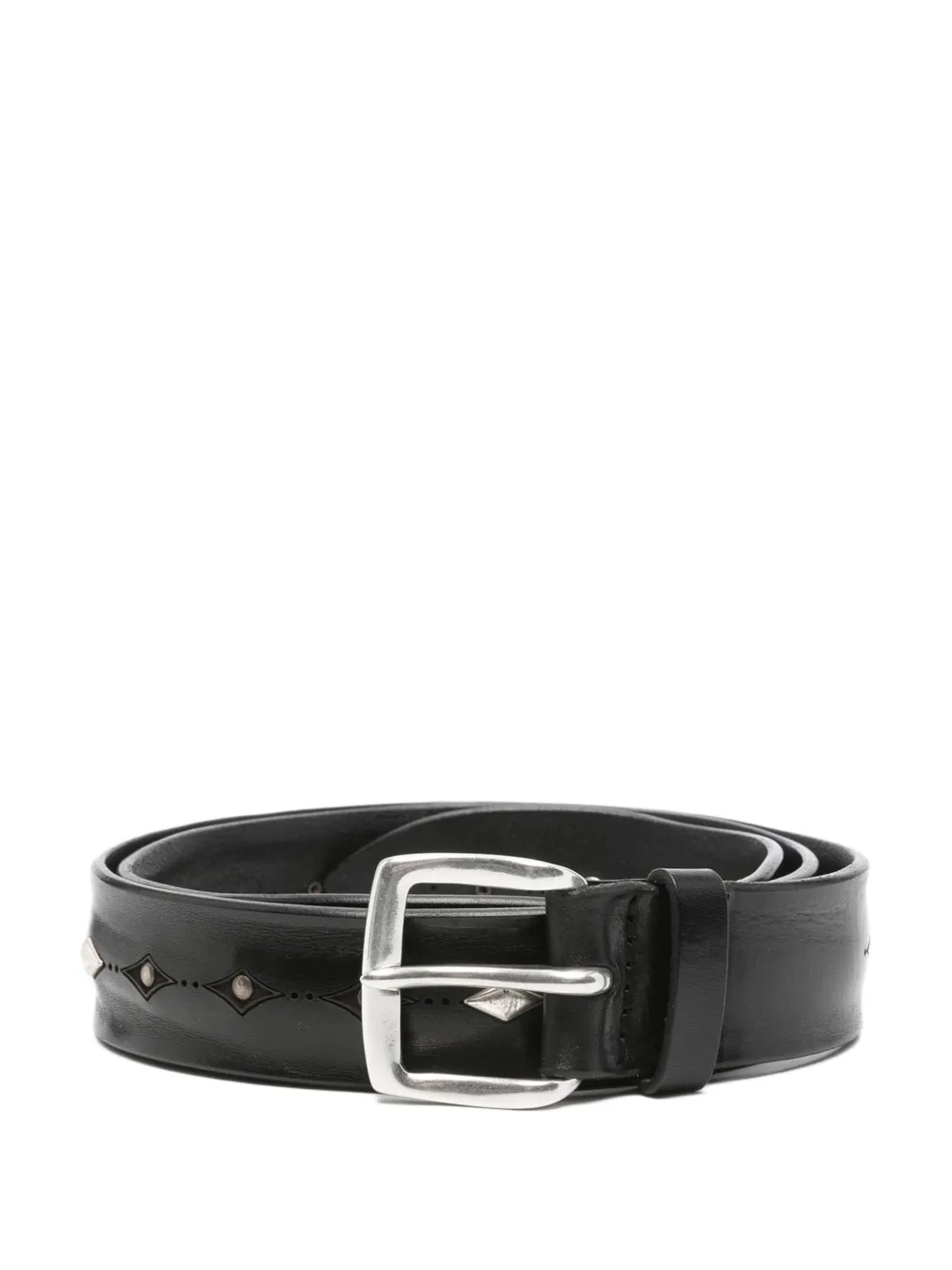 Orciani studded leather belt Zwart