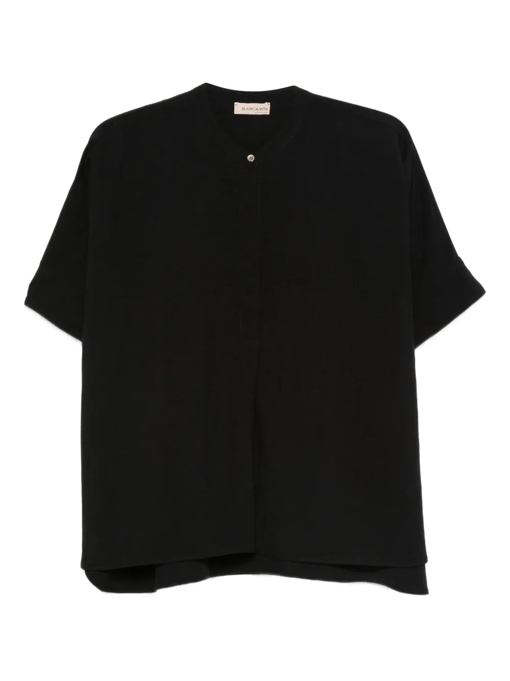 Blanca Vita button-fastening short-sleeve shirt Zwart