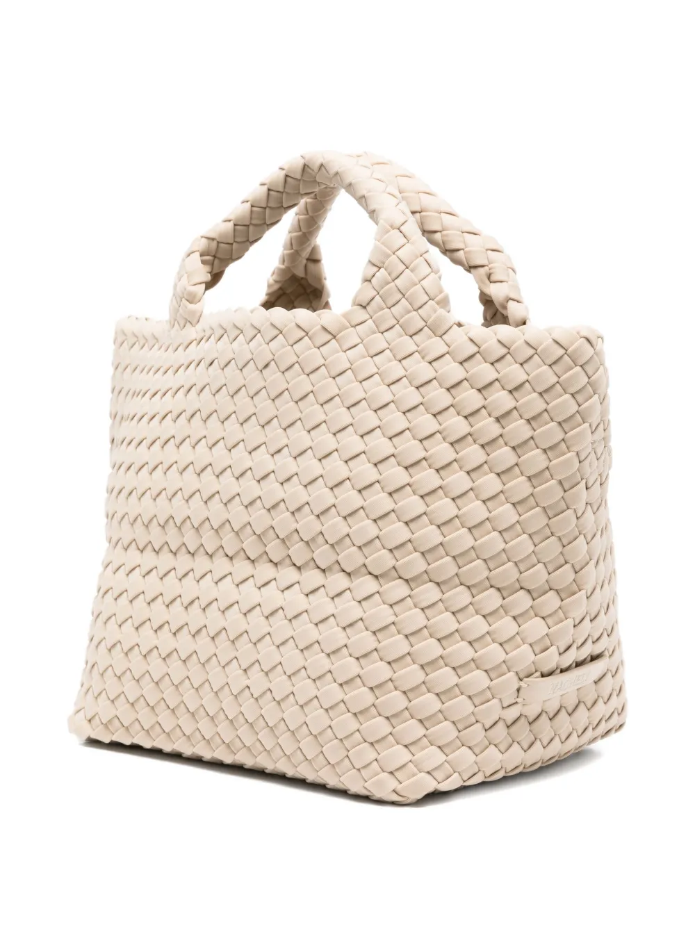 NAGHEDI St. Barths geweven shopper met handvat - Beige