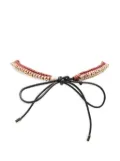 La DoubleJ braided beaded belt - Brown