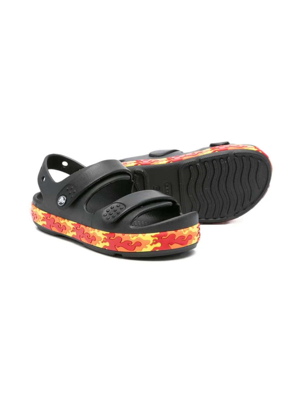 Crocs Kids flame-motif sandals Black
