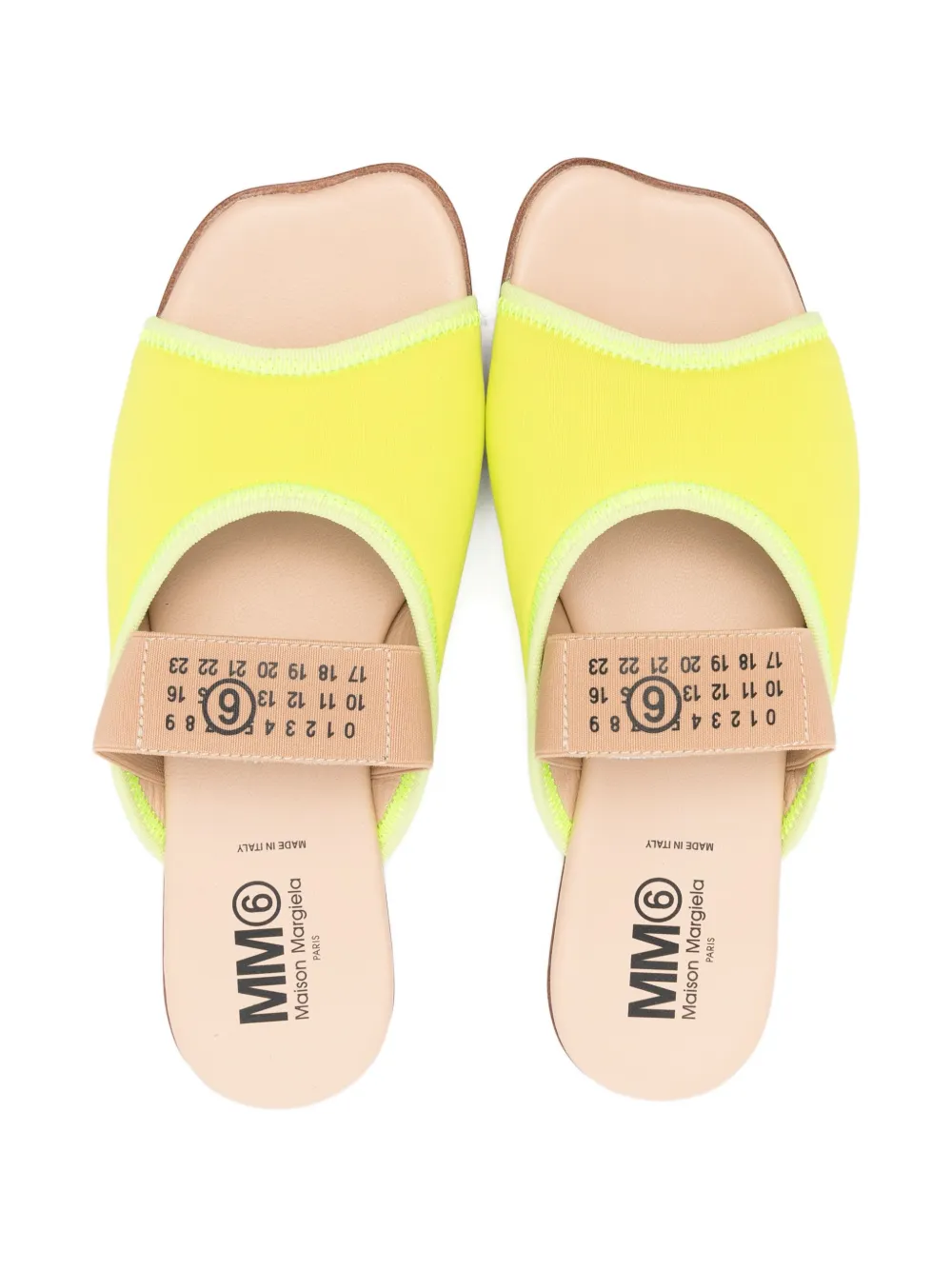 MM6 Maison Margiela Kids numbers-motif slides Green
