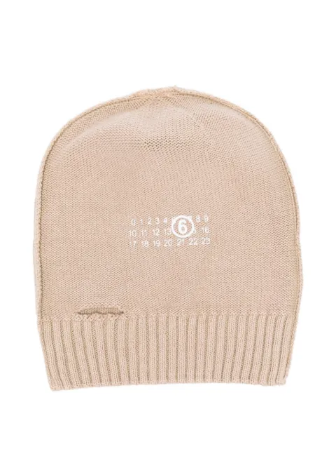MM6 Maison Margiela Kids number-logo beanie hat