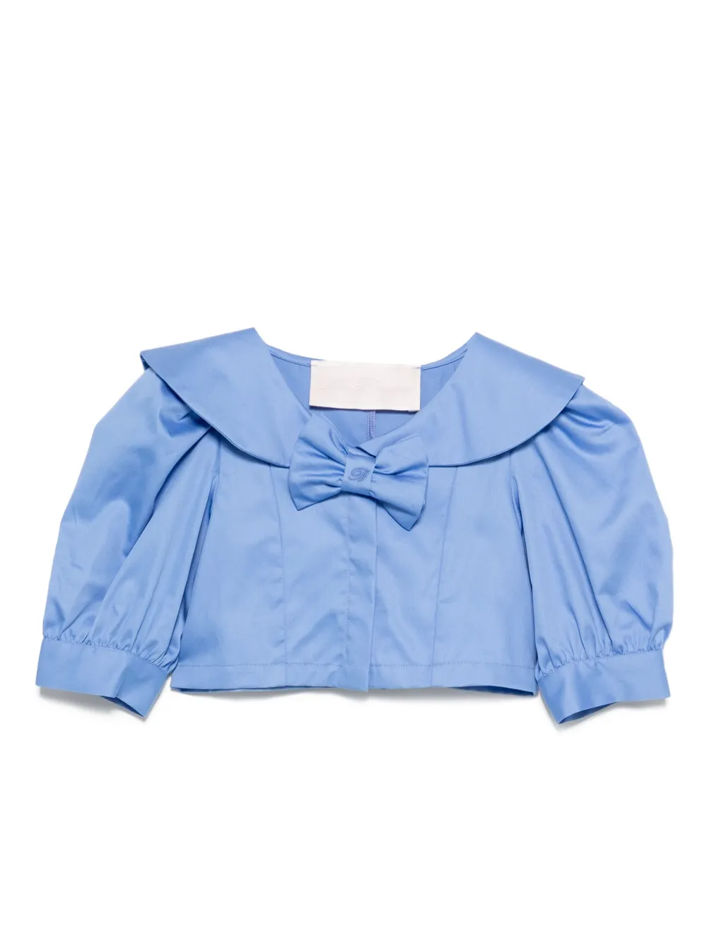 Miss Blumarine rounded collar bow blouse | Blue | Image 1