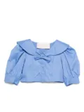 Miss Blumarine rounded collar bow blouse - Blue
