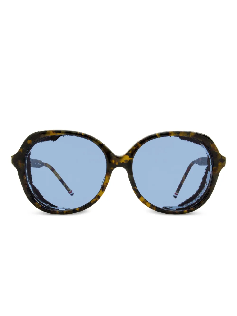 Thom Browne rounded-square leatherette-accented sunglasses Bruin