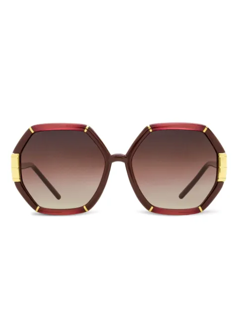Tory Burch Eleanor hexagonal metal-rim sunglasses