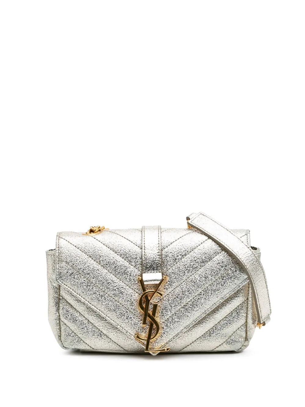 Saint Laurent Pre-Owned 2015 Baby Chevron Metallic Nappa Monogram Classic Chain Bag crossbody bag | Gold | Image 1