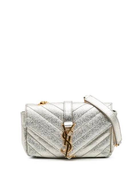 Saint Laurent Pre-Owned 2015 Baby Chevron Metallic Nappa Monogram Classic Chain Bag crossbody bag