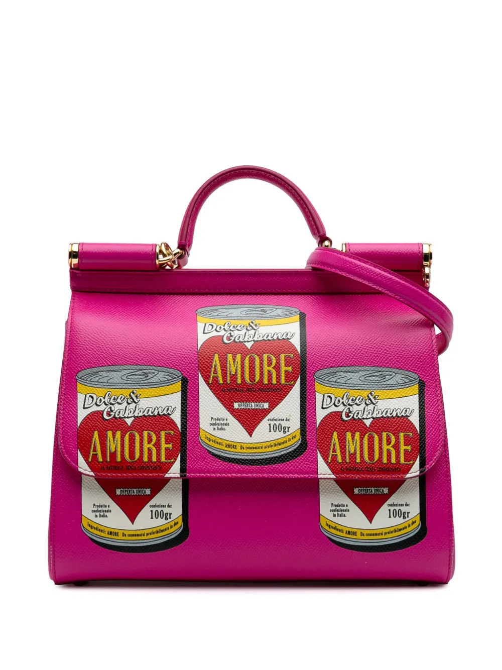 2011-2024 Medium Calfskin Dauphine Amore Soup Can Print Miss Sicily satchel