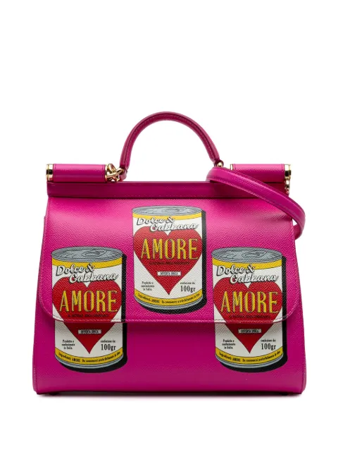 Dolce & Gabbana Pre-Owned bolso satchel Miss Sicily mediano de piel de becerro Dauphine Amore Soup Can 2011-2024