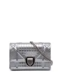 Christian Dior Pre-Owned 2017 Baby Metallic Patent Microcannage Diorama Flap crossbody bag - Silver