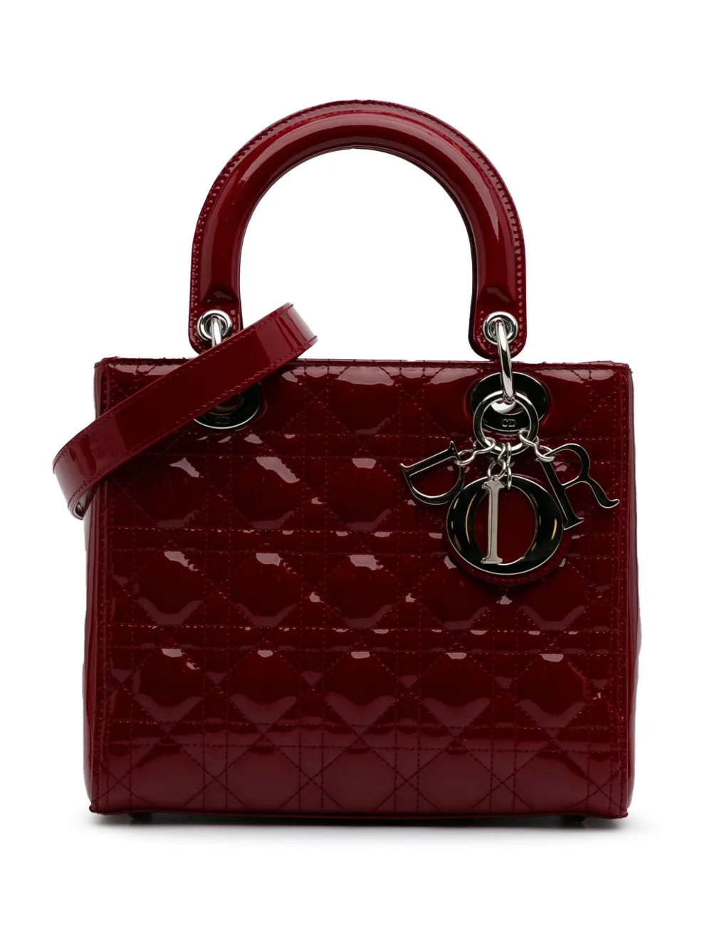 Christian Dior Pre-Owned 2018 Medium Patent Cannage Lady Dior satchel Christian Dior Pre-Owned 2018 Medium Patent Cannage Lady Dior satchel