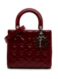 Christian Dior Pre-Owned 2018 Medium Patent Cannage Lady Dior satchel - Red