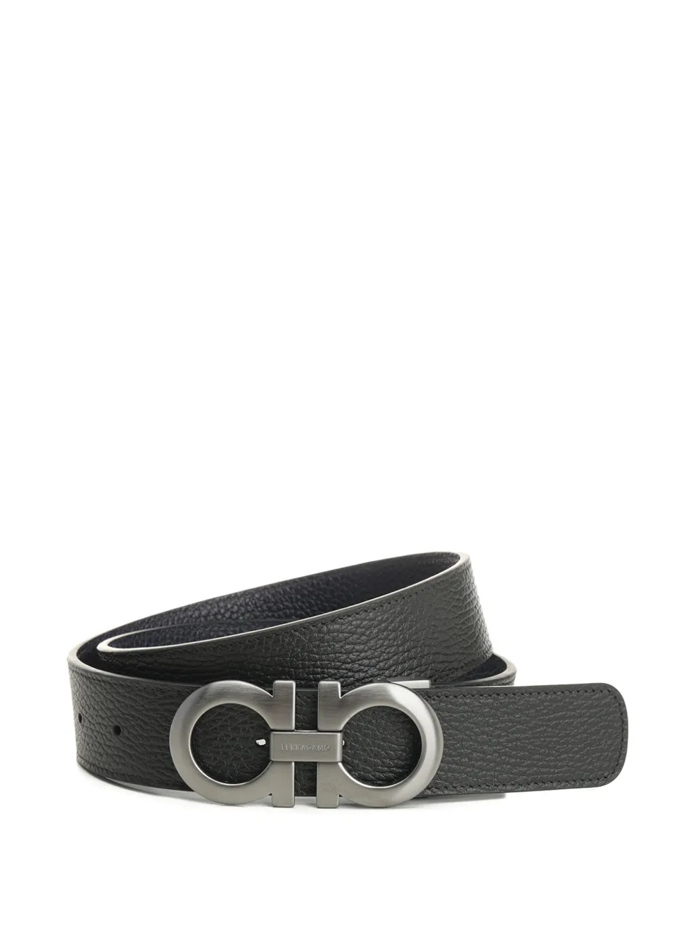 logo-buckle leather belt