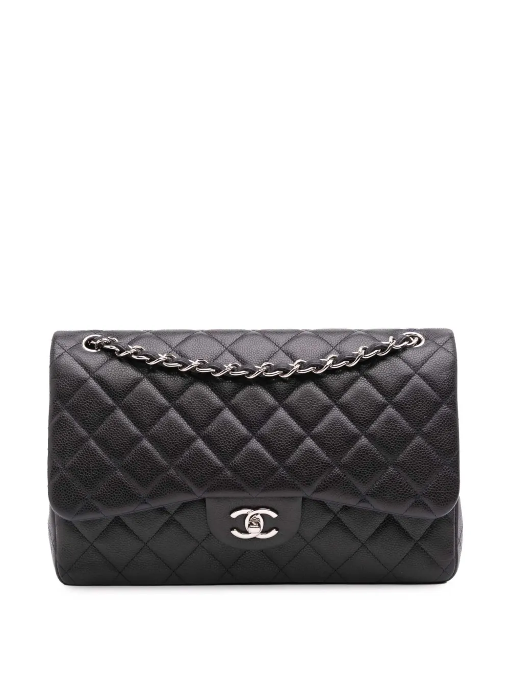 CHANEL Pre-Owned 2013-2014 Jumbo Classic Caviar Double Flap shoulder CHANEL Pre-Owned 2013-2014 Jumbo Classic Caviar Double Flap shoulder