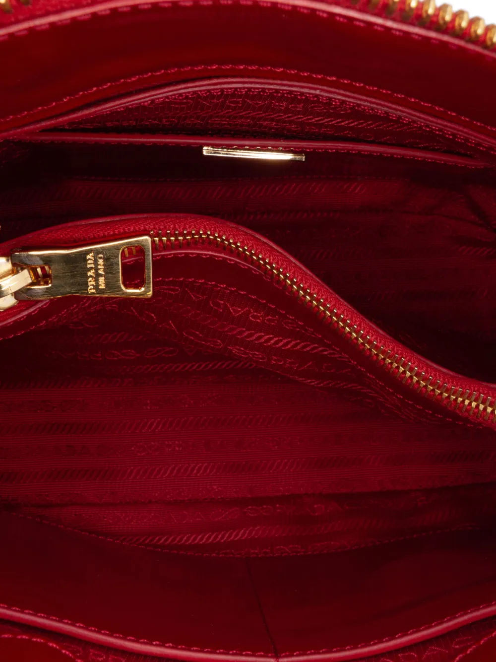 Pre-owned Prada 2010-2024 Medium Saffiano Vernice Promenade Satchel