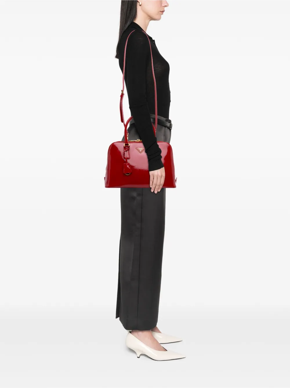 Prada Pre-Owned 2010-2024 Medium Saffiano Vernice Promenade satchel | Pre-Owned | Image 2