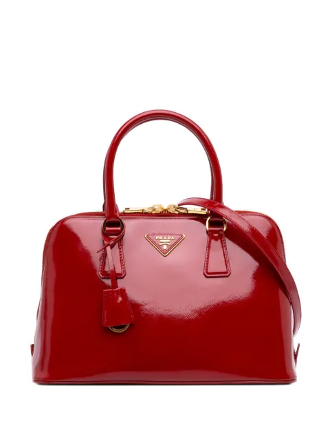 Prada Pre-Owned 2010-2024 Medium Saffiano Vernice Promenade satchel