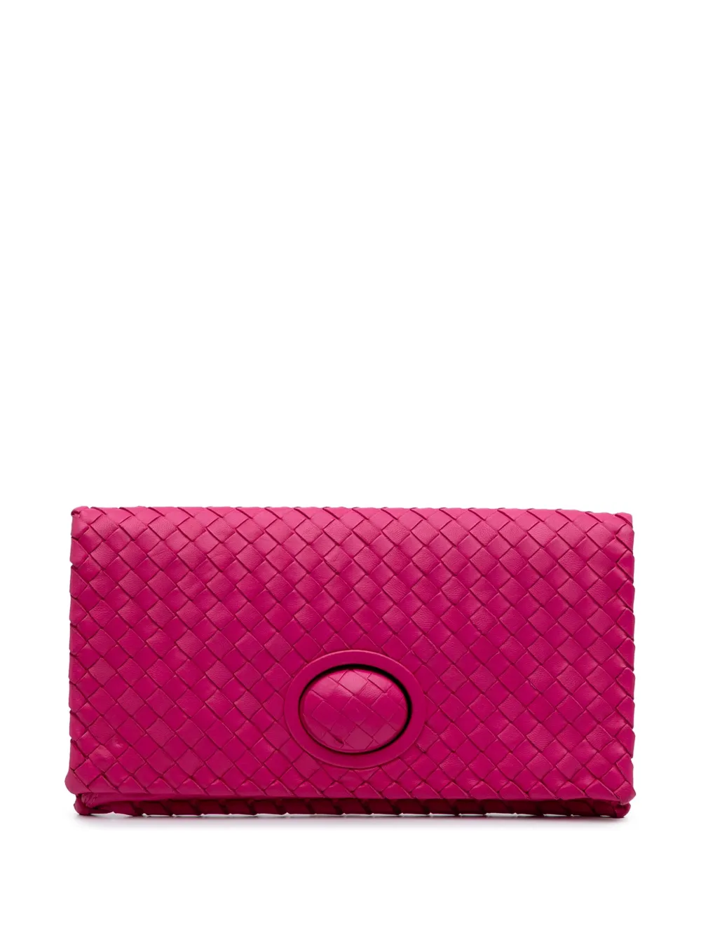 Bottega Veneta Pre-Owned 2012-2024 Nappa Intrecciato Turn Lock clutch Bottega Veneta Pre-Owned 2012-2024 Nappa Intrecciato Turn Lock clutch