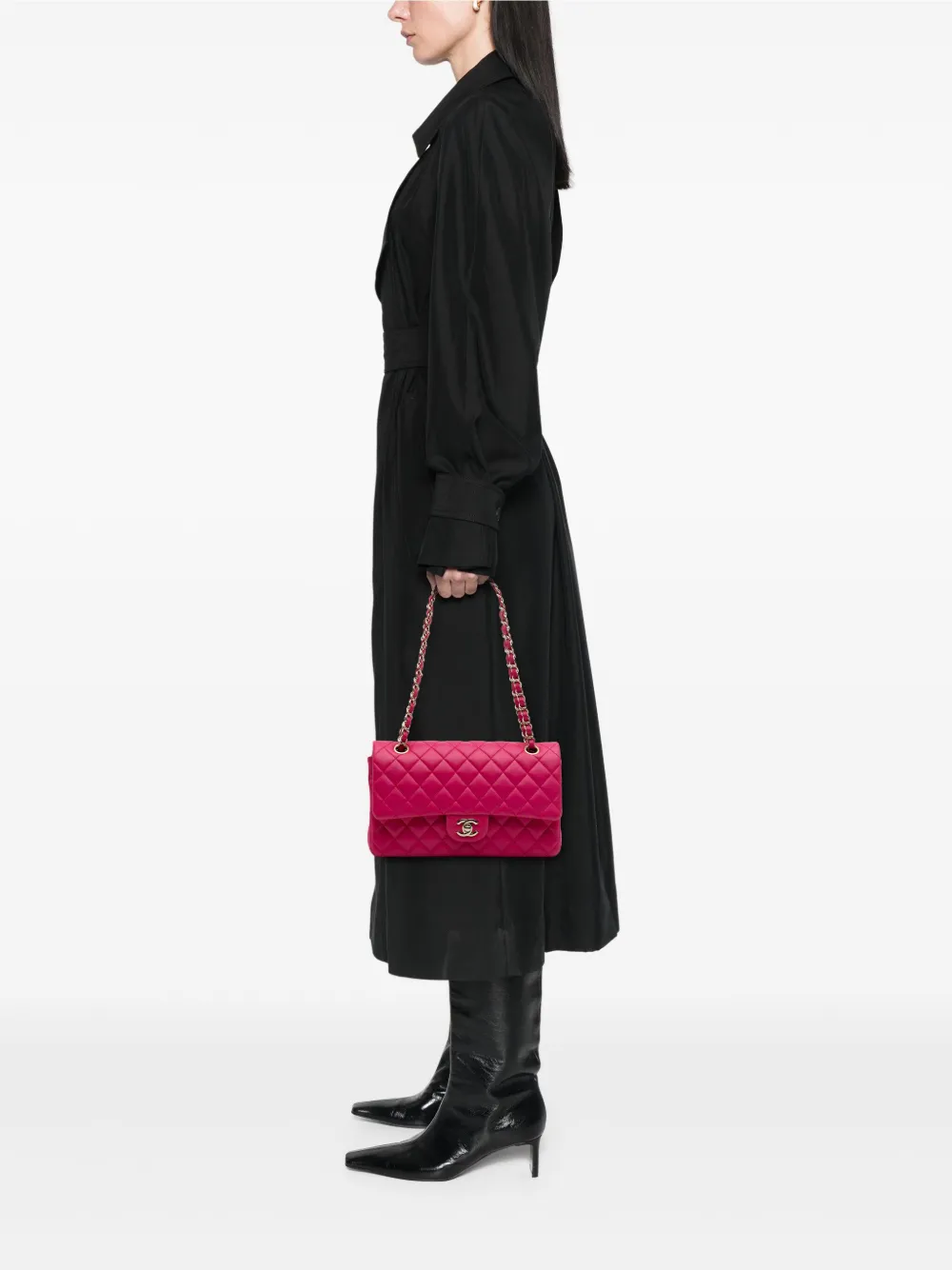 CHANEL Pre-Owned 2016-2017 Medium Classic Lambskin Double Flap shoulder bag | Pre-Owned | Image 2