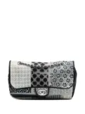 CHANEL Pre-Owned 2010-2011 Medium PVC and Tweed Patchwork Single Flap shoulder bag - White
