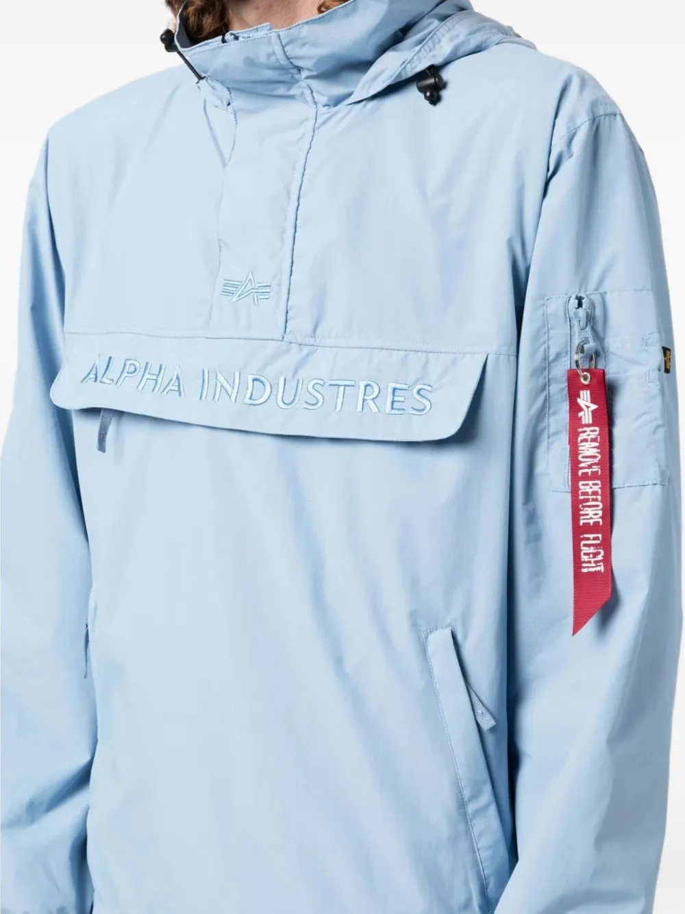 Alpha Industries Jack met geborduurd logo Blauw