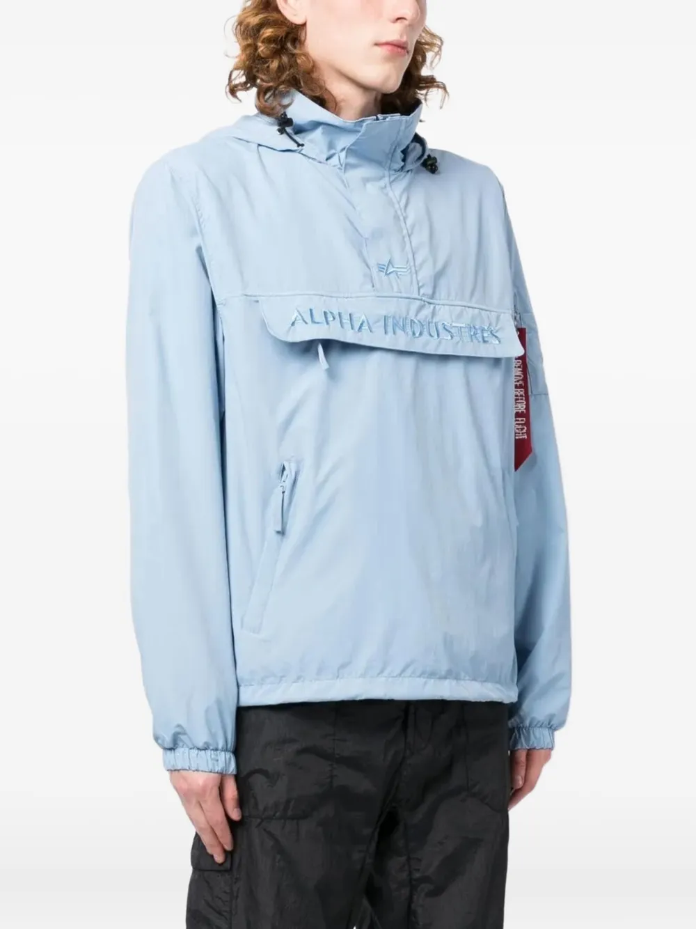 Alpha Industries Jack met geborduurd logo Blauw