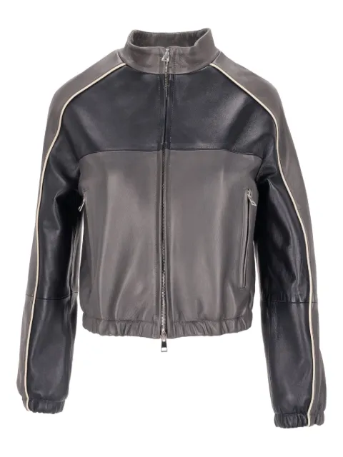 LA ROSE two-tone leather bomber jacket