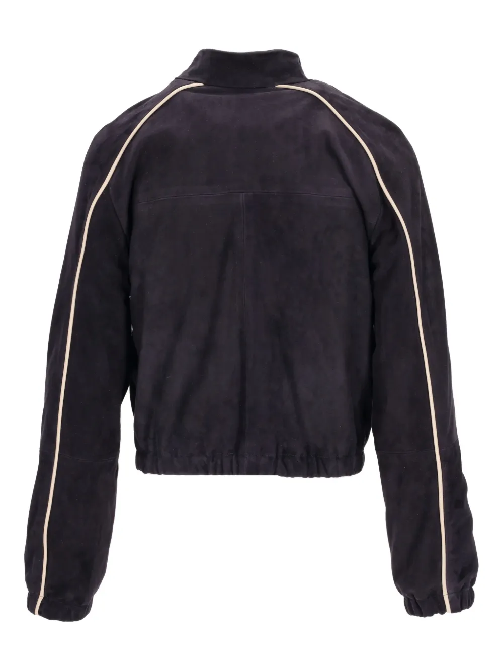 La Rose Cropped-bomberjacke Mit Kontrastpaspeln In Black