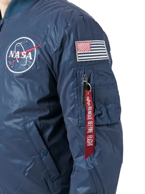 Alpha Industries NASA-patch Bomber Jacket Blue FARFETCH ID