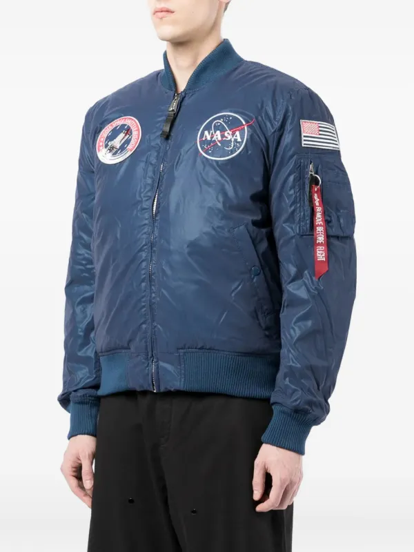 Alpha Industries NASA-patch Bomber Jacket Blue FARFETCH GE