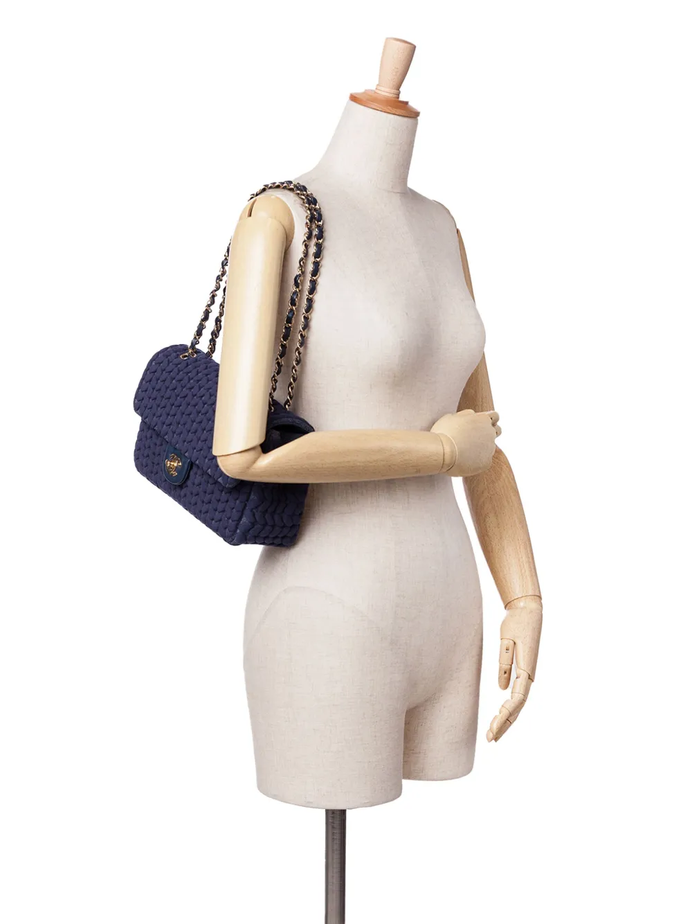 CHANEL Pre-Owned 2019 Medium Woven Jersey Single Flap shoulder bag | Pre-Owned | Image 2