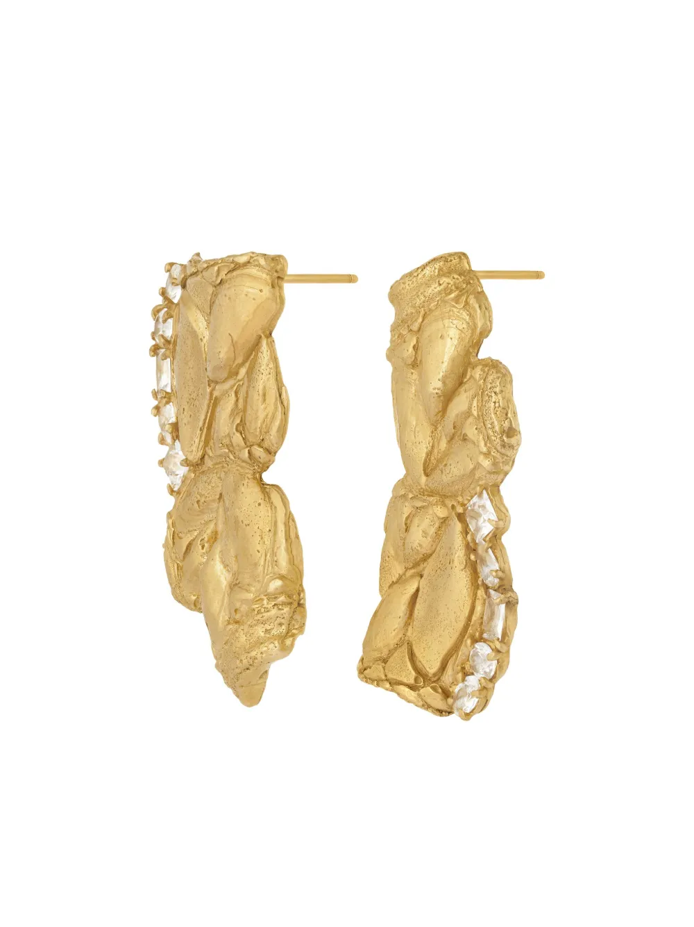 Loveness Lee Zakia Textured Sapphire Earrings In Gold