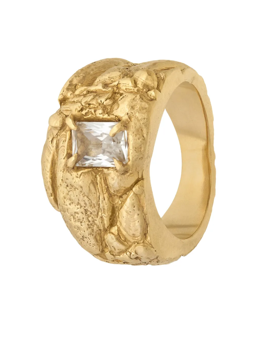 Loveness Lee Textured Sapphire Ring In Gold