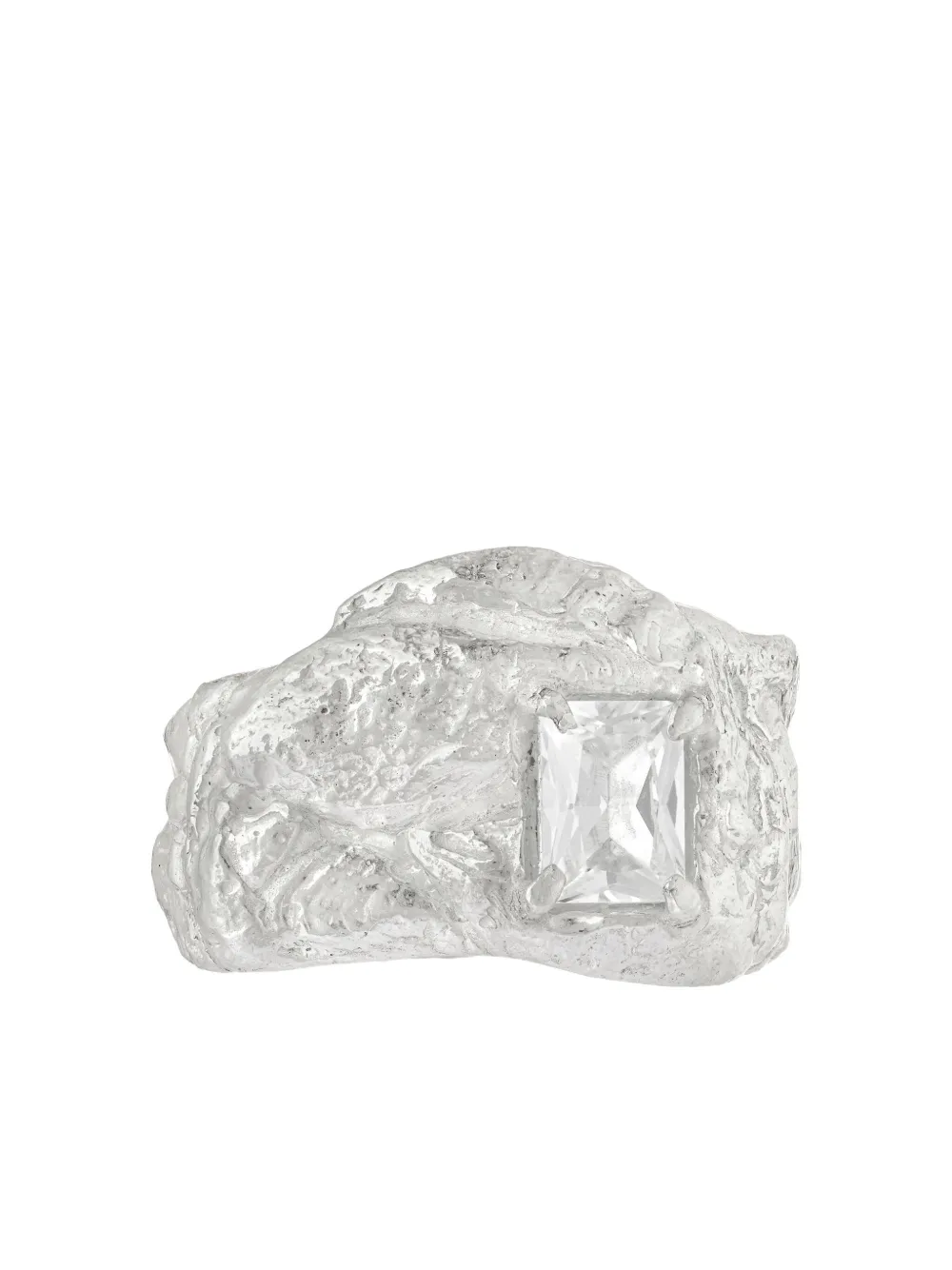 Loveness Lee Kai Textured White Sapphire Ring In Metallic