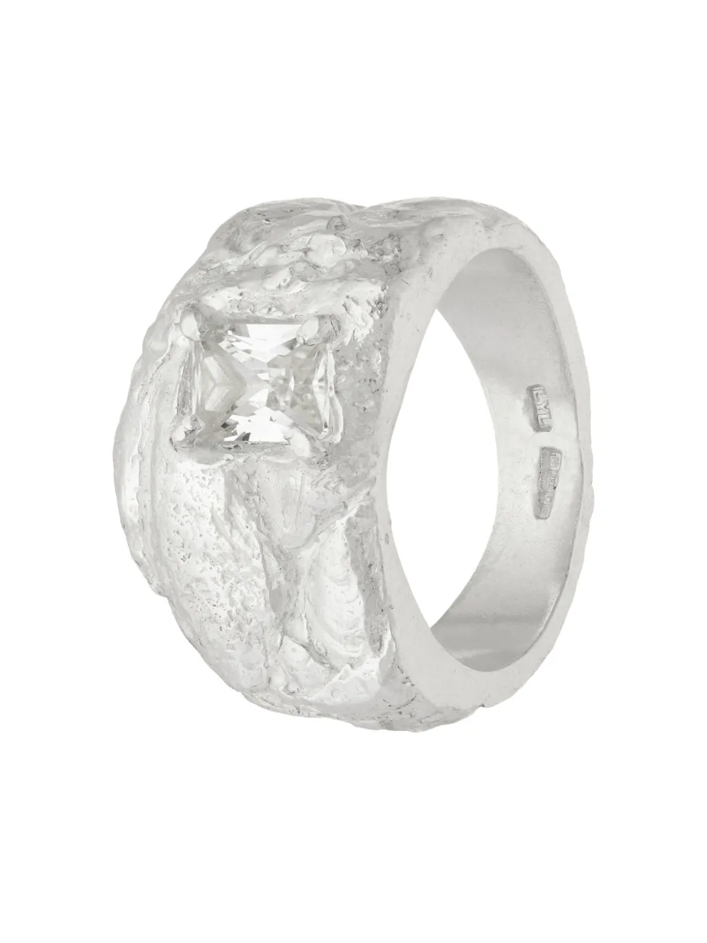 Loveness Lee Kai Textured White Sapphire Ring In Metallic