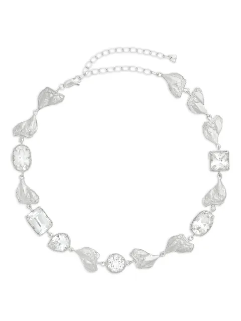 LOVENESS LEE Mea sterling silver leaf-shaped crystal necklace